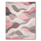 Pink Wave Abstract Area Rug