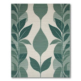 Green Leaf Teardrop Area Rug