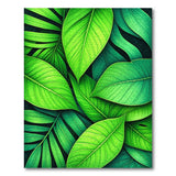 Lush Green Palm Leaf Area Rug