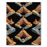 Isometric Pyramid Staircase Area Rug