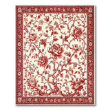 Red Floral Vintage Peony Area Rug