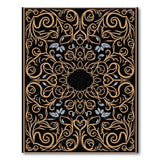 Gold and Silver Ornate Black Gold Persian Area Rug