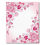 Pink Pink Peony Floral Border Area Rug