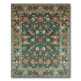 Teal Rust Traditional Persian Area Rug
