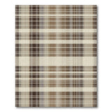 Rustic Brown Tan Plaid Woven Rug