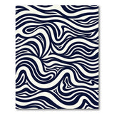 Wavy Zebra Stripe Black White Black and White Area Rug
