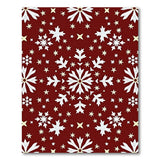 Red Snowflake Gold Stars Area Rug