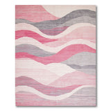Abstract Area Wavy Pink Grey Abstract Area Rug