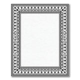Ornate Black White Persian Border Rug