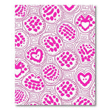 Whimsical Pink Heart Outline Area Rug