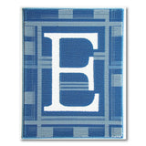 Blue Plaid Monogram E Area Rug