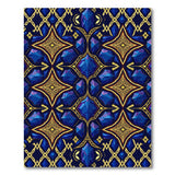 Luxe Sapphire Gold Geometric Faceted Rug
