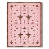 Pink Heritage Tribal Geometric Area Rug