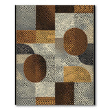 Modern Geometric Brown Tan Geometric Modern Area Rug