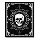 Gothic Skull Rose Mandala Area Rug