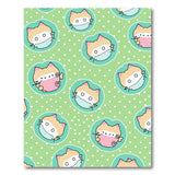 Cute Cartoon Cat Pattern Green Area Rug