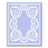 Pale Blue Ornate Swirl Border Area Rug