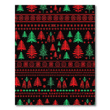 Festive Red Green Christmas Trees Area Rug