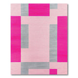 Bold Pink Grey Geometric Area Rug