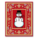 Festive Cartoon Snowman Area Rug