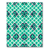 Blue and Teal Teal Geometric Trellis Area Rug