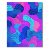 Vibrant Wavy Abstract Area Rug in Blue Pink Teal