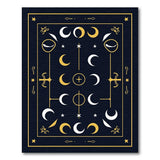 Celestial Gold Moon Phase Area Rug