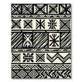 Black White Heritage Tribal Geometric No. 2 Rug