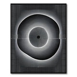 Hypnotic Black White Concentric Circles Geometric Rug