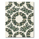 Cream Botanical Wreath Floral Garland Rug