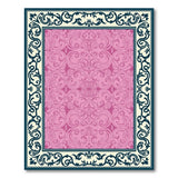 Pink Elegant Pink Damask Floral Area Rug