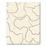Abstract Gold Wave Lines Beige Area Rug