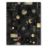 Black Gold Geometric Abstract Area Rug