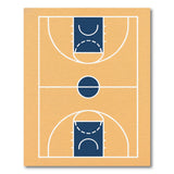 Geometric Modern Basketball Court Orange Area Rug