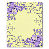 Purple Floral Vintage Area Rug on Yellow
