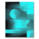 Teal Black Abstract Geometric Modern Area Rug