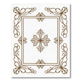 Brown and Tan Ornate Floral Frame Brown Area Rug