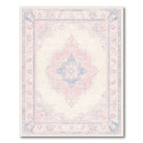 Pink Distressed Vintage Medallion Area Rug