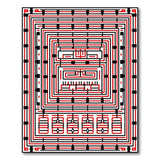 Bold Red Maze Geometric Area Rug