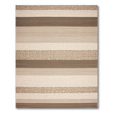 Textured Beige Brown Striped Area Rug