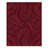 Red Wavy Contour Abstract Area Rug