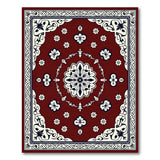 Red Traditional Persian Floral Red Area Rug
