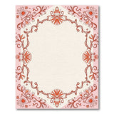 Pink Floral Ornate Frame Area Rug