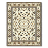 Traditional Persian Beige and Neutral Ivory Gold Floral Persian Area Rug