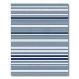 Navy Blue Striped Washable Area Rug