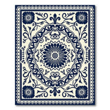 Traditional Persian Navy Blue Floral Persian Area Rug
