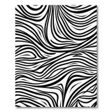 Wavy Zebra Stripe Black White Area Rug