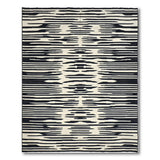 Bold Black White Geometric Stripe Area Rug