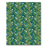 Teal Floral Leaf Blossom Area Rug
