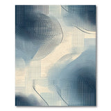 Blue and Teal Wavy Blue Geometric Area Rug